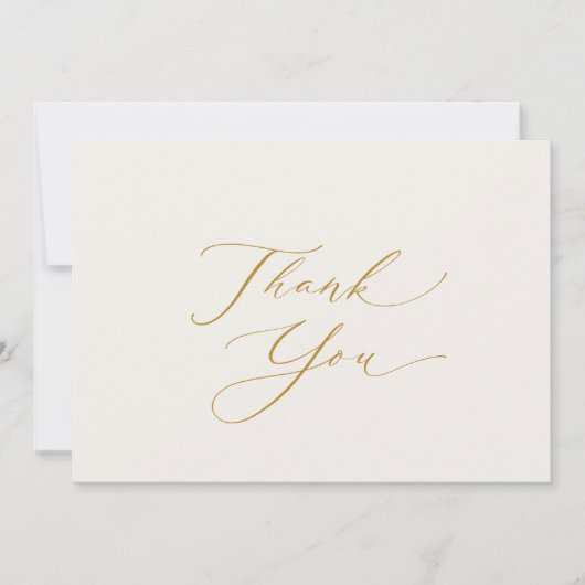 Elegant Gold Script Thank You Card Feestdagenkaart (Voorkant)