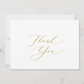 Elegant Gold Script Thank You Card Feestdagenkaart (Voorkant)