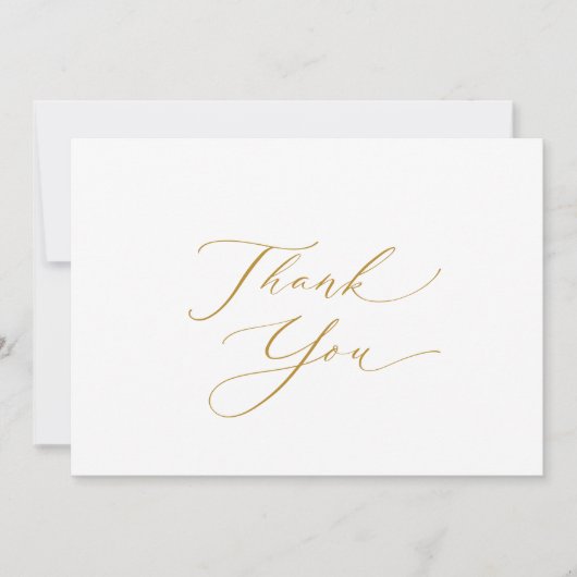 Elegant Gold Script Thank You Card Feestdagenkaart (Voorkant)
