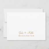 Elegant Gold Script Trouwpaar Monogram Notitiekaartje (Voorkant)