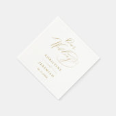 Elegant Gold Script Typography Wedding Napkins Servet (Hoek)