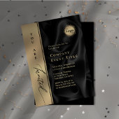 Elegant Gold Script U wordt uitgenodigd Bedrijf Lo Kaart