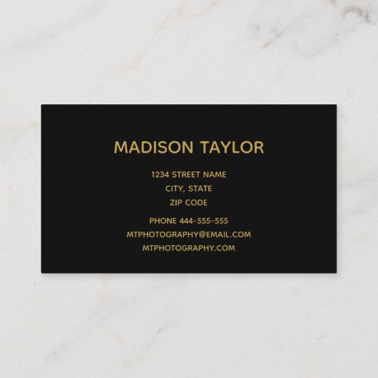 Elegant Gold Script Visitekaartje (Achterkant)