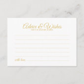 Elegant Gold Script Wedding Advice en Wishes Kaart (Voorkant)