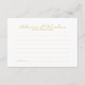 Elegant Gold Script Wedding Advice en Wishes Kaart (Voorkant)