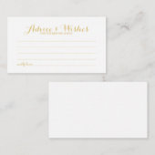 Elegant Gold Script Wedding Advice en Wishes Kaart (Voorkant / Achterkant)