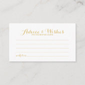 Elegant Gold Script Wedding Advice en Wishes Kaart (Voorkant)