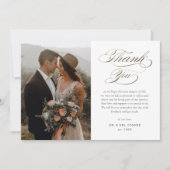 Elegant Gold Script Wedding Bedankkaart (Voorkant)