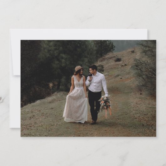 Elegant Gold Script Wedding Bedankkaart (Achterkant)