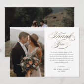 Elegant Gold Script Wedding Bedankkaart (Voorkant / Achterkant)