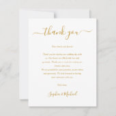 Elegant Gold Script Wedding Bedankkaart (Voorkant)