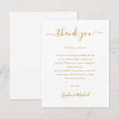 Elegant Gold Script Wedding Bedankkaart (Voorkant / Achterkant)