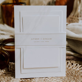 Elegant Gold Script Wedding Belly Band Uitnodigingen Wikkel