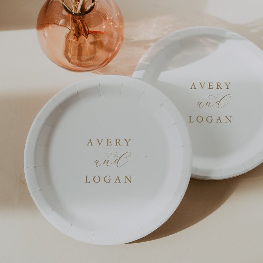 Elegant Gold Script Wedding Cake Paper Bord