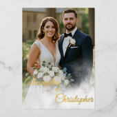 Elegant Gold Script Wedding Folie Uitnodiging (Voorkant)