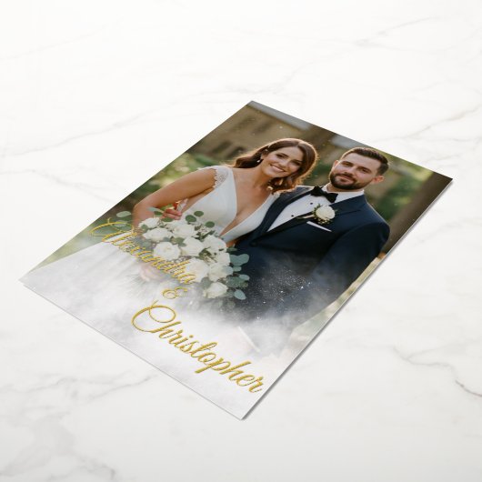 Elegant Gold Script Wedding Folie Uitnodiging (Gedraaid)