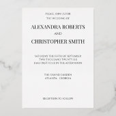 Elegant Gold Script Wedding Folie Uitnodiging (Achterkant)