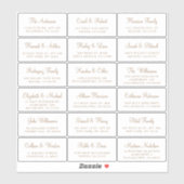 Elegant Gold Script Wedding Guest Address Sticker (Vel)