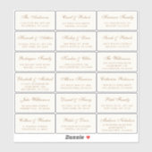Elegant Gold Script Wedding Guest Adresetiketten Sticker (Vel)