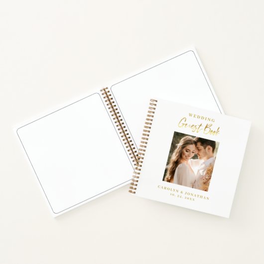 Elegant Gold Script Wedding Guestbook Notitieboek (Binnen)
