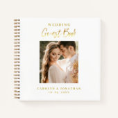 Elegant Gold Script Wedding Guestbook Notitieboek (Voorkant)