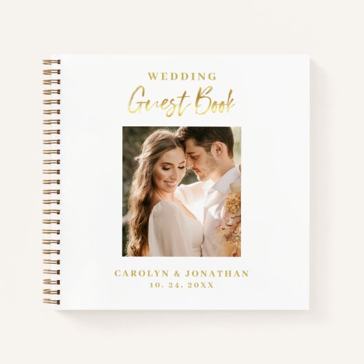 Elegant Gold Script Wedding Guestbook Notitieboek (Voorkant)