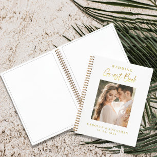 Elegant Gold Script Wedding Guestbook Notitieboek