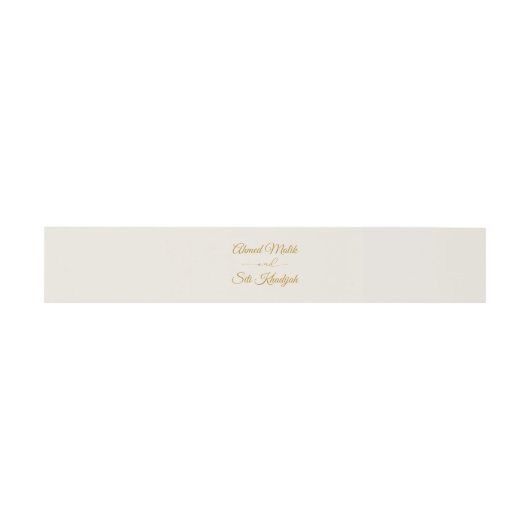 Elegant Gold Script Wedding Invitation Belly Band Uitnodigingen Wikkel (Vlak)