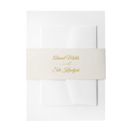 Elegant Gold Script Wedding Invitation Belly Band Uitnodigingen Wikkel