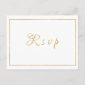 Elegant Gold Script Wedding RSVP Briefkaart (Voorkant)