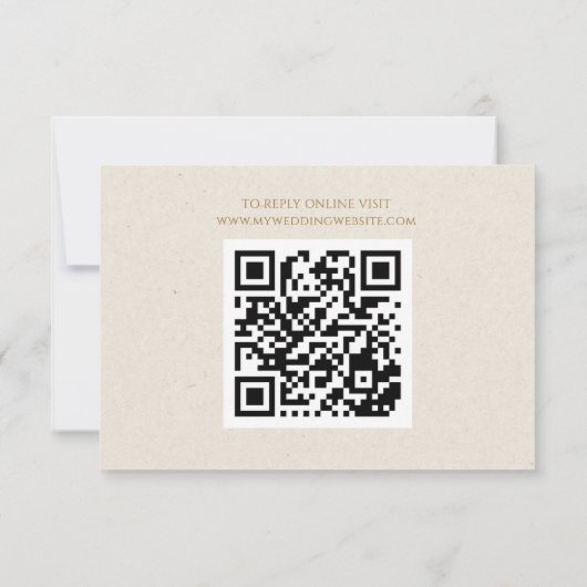 Elegant Gold Script Wedding RSVP-kaart RSVP Kaartje (Achterkant)