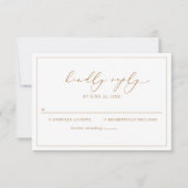 Elegant Gold Script Wedding RSVP-kaart RSVP Kaartje (Voorkant)