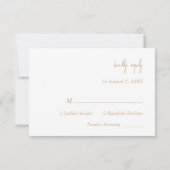 Elegant Gold Script Wedding RSVP-kaart RSVP Kaartje (Achterkant)