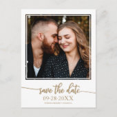 Elegant Gold Script Wedding Save the Date Photo Briefkaart (Voorkant)