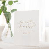 Elegant Gold Script Wedding Sparkler Sendoff Reclamebord Met Voetstuk