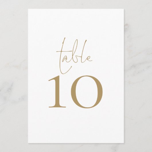 Elegant Gold Script Wedding Table Number Kaart (Achterkant)