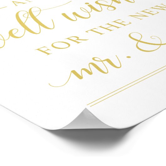 Elegant Gold Script Wedding Well wil Poster (Hoek)