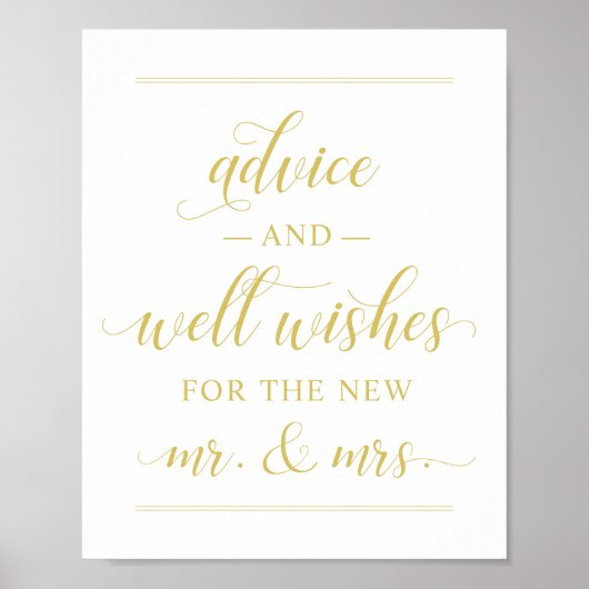 Elegant Gold Script Wedding Well wil Poster (Voorkant)