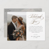 Elegant Gold Script Weduwen Hartelijk dank Briefkaart (Voorkant / Achterkant)