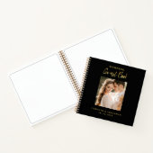 Elegant Gold Script Weduwfoto Guestbook Notitieboek (Binnen)