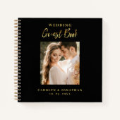 Elegant Gold Script Weduwfoto Guestbook Notitieboek (Voorkant)