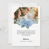 Elegant Gold Script Weduwfoto Hartelijk dank kaart (Achterkant)