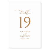 Elegant Gold Script Weduwtable Number Kaart (Achterkant)