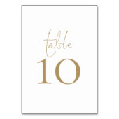 Elegant Gold Script Weduwtable Number Kaart (Voorkant)