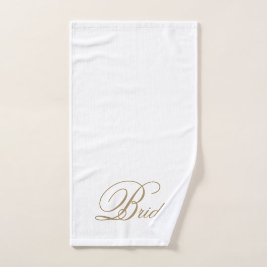 Elegant Gold Script White Bride Bath-handdoekset Bad Handdoek (Handdoek)