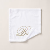 Elegant Gold Script White Bride Bath-handdoekset Bad Handdoek (Wasdoekje)