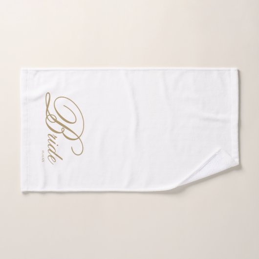 Elegant Gold Script White Bride Bath-handdoekset Bad Handdoek (Handdoek)