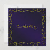 Elegant Gold Scroll Border Wedding Uitnodiging (Voorkant)