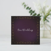 Elegant Gold Scroll Border Wedding Uitnodiging (Staand voorkant)