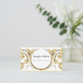 Elegant Gold Scroll Floral Custom Visitekaartje (Staand voorkant)